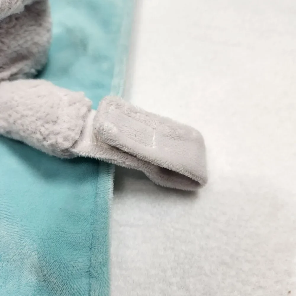 Carter's Rattle Pacifier Holder Lovey Blue Gray Elephant Plush Security Blanket